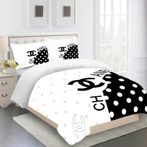 Chanel bed set Hot Logo New Luxury Brand Bedding Set Bedspread Duvet Cover Set Home Decor